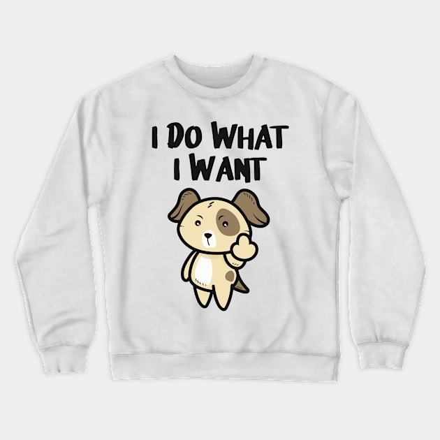 Dog Middlefinger Puppy Funny Dogs Gifts Crewneck Sweatshirt by Foxxy Merch